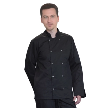 Bluza kucharska czarna na napy elastyczna długi rękaw roz. L